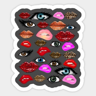 Novelty Lips and Eyes Sticker